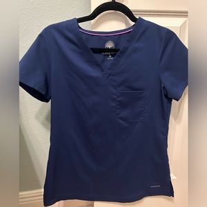 Healing hands one pocket scrub top navy blue XS